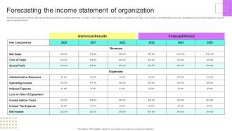 Forecasting The Income Statement Of Organization Financial Planning Analysis Guide Small Large Businesses