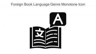 Foreign Book Language Genre Monotone Icon In Powerpoint Pptx Png And Editable Eps Format