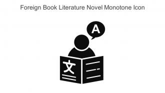 Foreign Book Literature Novel Monotone Icon In Powerpoint Pptx Png And Editable Eps Format