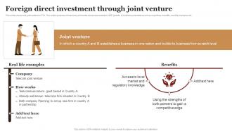 Foreign Direct Investment Through Joint Venture Complete Guide Empower