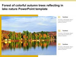 Forest of colorful autumn trees reflecting in lake nature powerpoint template