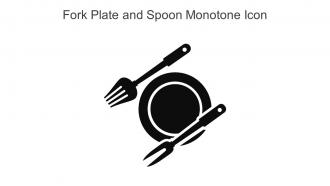 Fork Plate And Spoon Monotone Icon In Powerpoint Pptx Png And Editable Eps Format