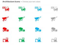 Forklift truck trolley mixer plant crane ppt icons graphics