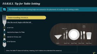 FORKS Tip For Table Setting Training Ppt