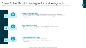 Form Of Diversification Strategies For Business Growth