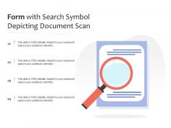 Form with search symbol depicting document scan