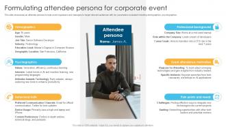 Formulating Attendee Persona For Corporate Event Corporate Event PPT Presentation