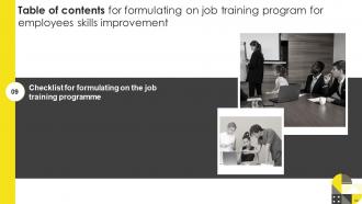 Formulating On Job Training Program For Employees Skills Improvement Powerpoint Presentation Slides