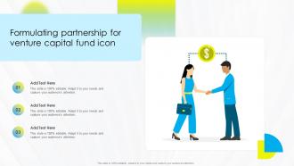 Formulating Partnership For Venture Capital Fund Icon