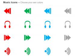 Forward headphone backward wifi ppt icons graphics