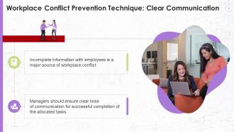 Foster Clear Communication Technique For Conflict Prevention Training Ppt