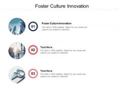 Foster culture innovation ppt powerpoint presentation professional design templates cpb