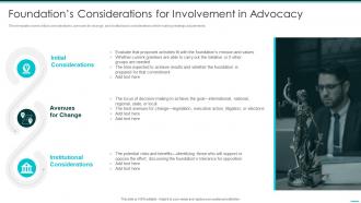 Foundations Considerations For Involvement In Philanthropy Advocacy Playbook