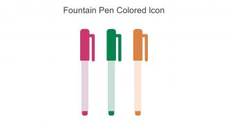 Fountain Pen Colored Icon in powerpoint pptx png and editable eps format