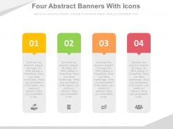 Four abstract banners with icons flat powerpoint design