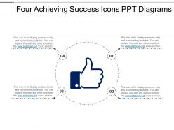 Four achieving success icons ppt diagrams