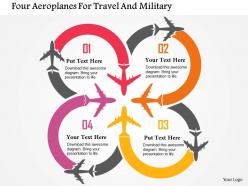 Four aeroplanes for travel and military flat powerpoint design
