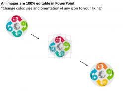Four arrow global circular chart flat powerpoint design