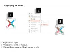 Four arrows bar graph teamwork target selection flat powerpoint design