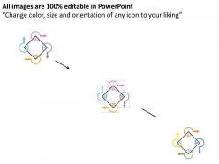 Four arrows cyclic order process flow representation flat powerpoint design