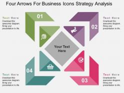 Four arrows for business icons strategy analysis flat powerpoint design
