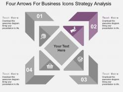 Four arrows for business icons strategy analysis flat powerpoint design