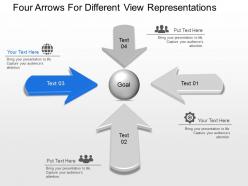 Four arrows for different view representations powerpoint template slide