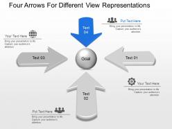 Four arrows for different view representations powerpoint template slide