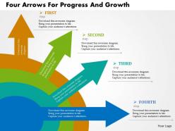 Four arrows for progress and growth flat powerpoint design