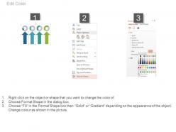 Four arrows labels with percentage charts powerpoint slides