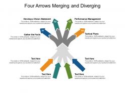 Four arrows merging and diverging