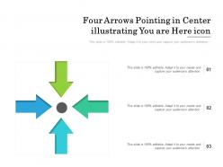 Four arrows pointing in center illustrating you are here icon