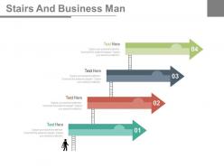 Four arrows stairs and business man flat powerpoint design