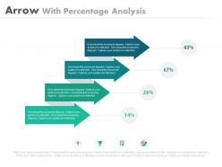 Four arrows with percentage analysis powerpoint slides