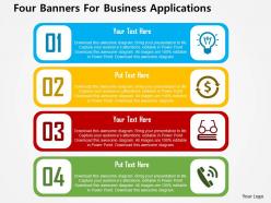 Four banners for business applications flat powerpoint design