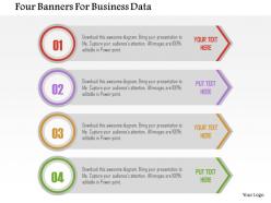 Four banners for business data flat powerpoint design