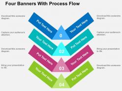 Four banners with process flow flat powerpoint design
