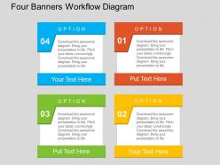 Four Banners Workflow Diagram Flat Powerpoint Design
