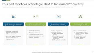 Four Best Practices Of Strategic HRM To Increased Productivity
