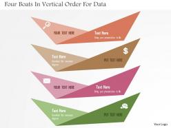 Four boats in vertical order for data flat powerpoint design