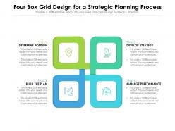 Four box grid design for a strategic planning process