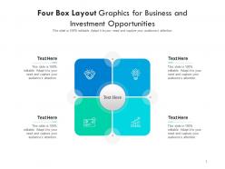 Four box layout graphics for business and investment opportunities infographic template