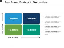 Four boxes matrix with text holders