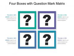 Four boxes with question mark matrix