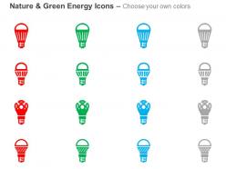 Four bulb power sources ppt icons graphics