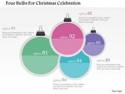 Four bulbs for christmas celebration flat powerpoint design