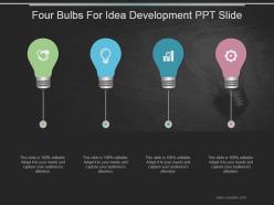 Four bulbs for idea development ppt slide