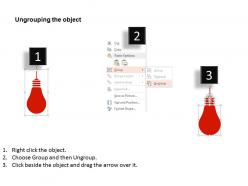 Four bulbs for idea representation flat powerpoint design
