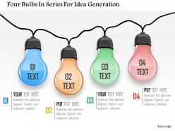 Four bulbs in series for idea generation powerpoint template