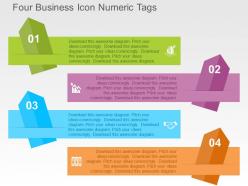 Four business icon numeric tags flat powerpoint design